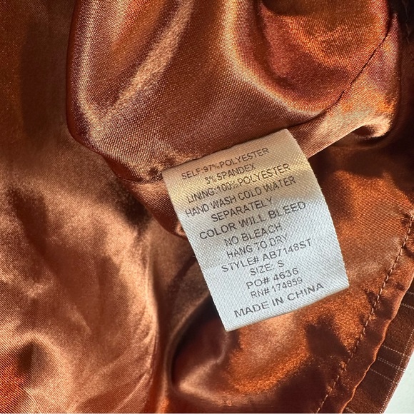 Alythea Plaid Orange Brown Button Down Mini A-Line Skirt Tie Front Belt Preppy - Picture 5 of 7